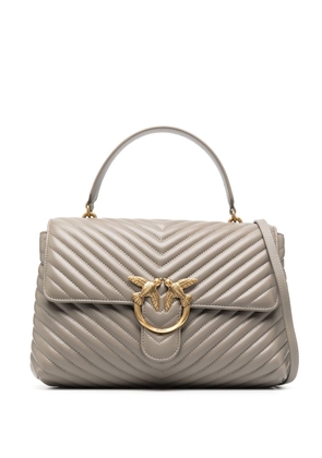 love-birds logo chevron-quilted bag - U NERO-ANTIQUE GOLD