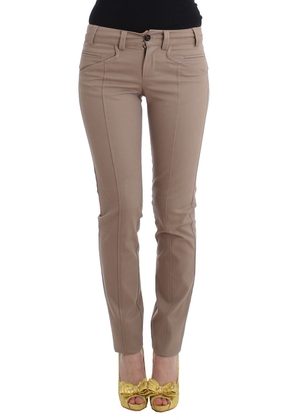 Cavalli Class Beige Dress Skinny Slim Straight Chinos Pants - IT40