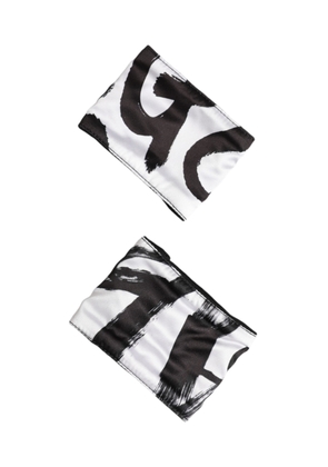 Dolce & Gabbana Black White DG Logo Silk 1 Pair Wristband