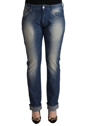 Acht Blue Washed Mid Waist Folded Hem Skinny Jeans - W31