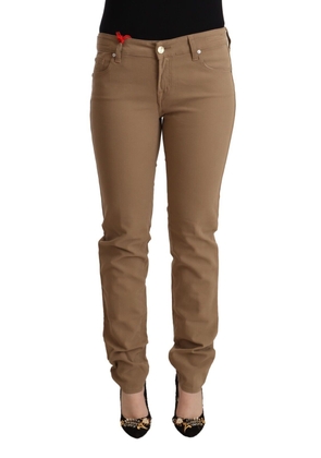 Jacob Cohen Brown Cotton Stretch Mid Waist Skinny Pants - W31