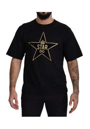 Dolce & Gabbana Black Gold STAR Crown DG Cotton Crewneck T-shirt - S