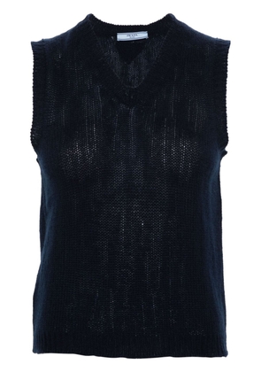 V-neck cashmere vest - 38 BLEU
