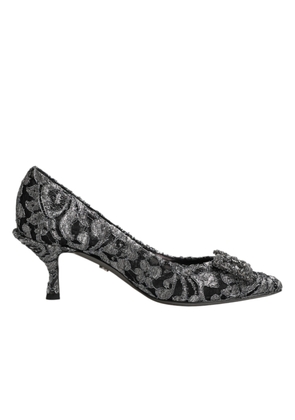 Dolce & Gabbana Silver Lace DG Amore Heels Pumps Shoes - EU35.5/US5