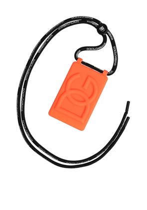 Dolce & Gabbana Holder Neon Orange Rubber DG Embossed Adjustable Badge