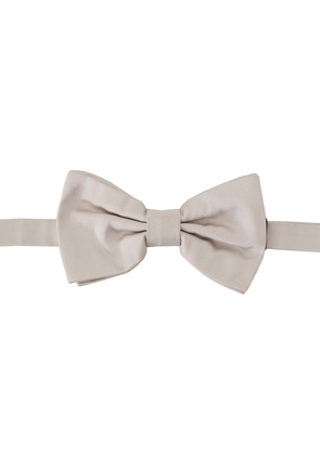 Dolce & Gabbana Gray 100% Silk Adjustable Neck Papillon Tie
