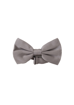 Dolce & Gabbana Gray 100% Silk Adjustable Neck Papillon Tie