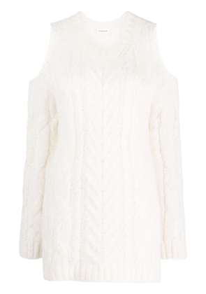 PAROSH off-shoulder crochet jumper - XS WHITE