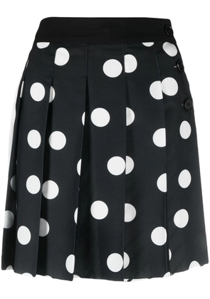 polka dot pleated mini skirt - 38 WHITE