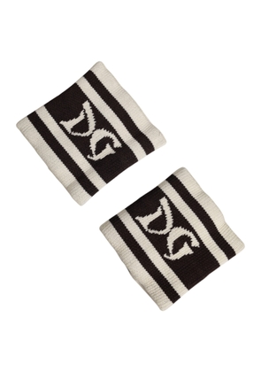 Dolce & Gabbana Black White DG Logo Cotton 1 Pair  Wristband