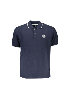 Blue Cotton Polo Shirt - S