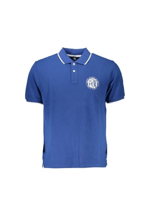 Blue Cotton Polo Shirt - S