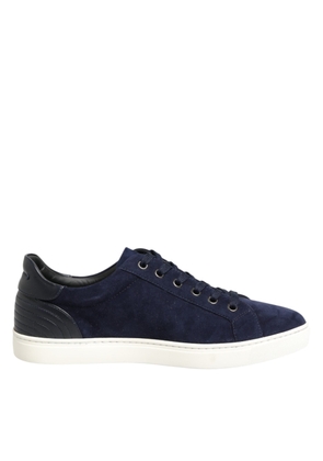 Dolce & Gabbana Blue Leather Suede Low Top Sneakers Shoes - EU39.5/US6.5