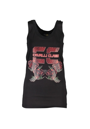 Cavalli Class Black Cotton Tank Top - S