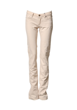 Dolce & Gabbana Beige Low Waist Cotton Slim Fit Denim Trousers Jeans - W25
