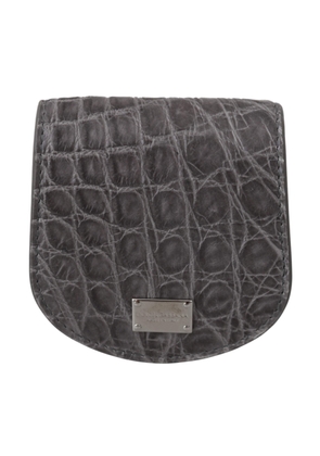 Dolce & Gabbana  Gray Exotic Skin Condom Case Holder Pocket Wallet