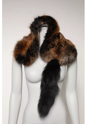 Brown Red Fox Fur Neck Warmer Winter Scarf