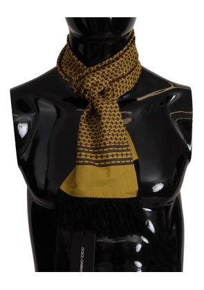 Elegant Yellow Silk Men's Scarf