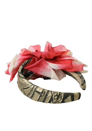 Multicolor Floral Applique Silk Women Headband Diadem