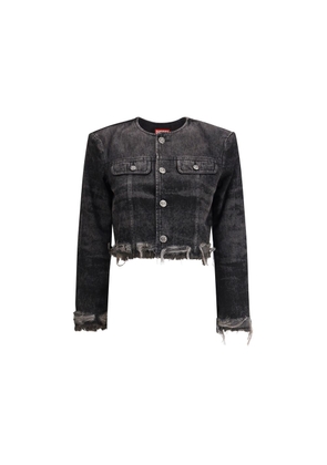 Diesel Gray Cotton Denim Jacket - M