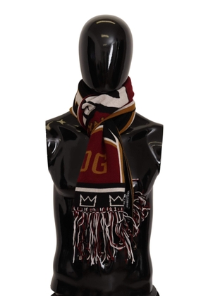 Dolce & Gabbana Multicolor Wool Knit DG King Shawl Wrap Scarf