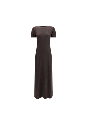 Ferragamo Brown Fleece Wool Long Dress - S