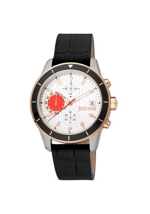 Just Cavalli Black Leather Bracelet Watch