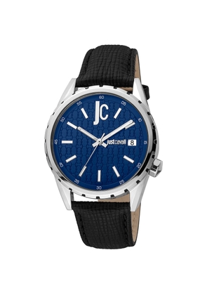 Just Cavalli Black Leather Dress Watch