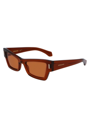 Ferragamo Brown Acetate Sunglasses