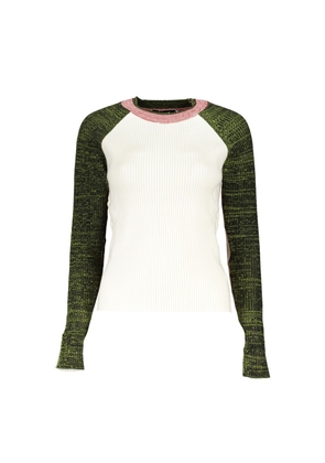 White Polyester Sweater - M