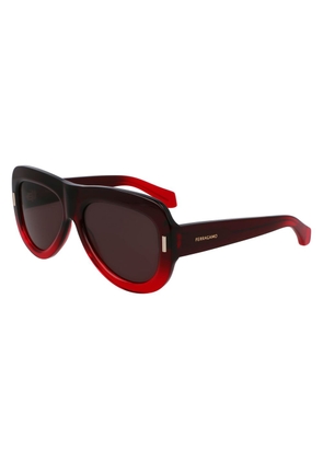 Ferragamo Red Acetate Sunglasses