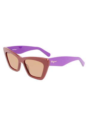 Ferragamo Brown Acetate Sunglasses