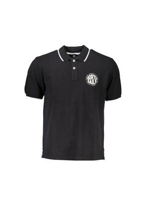 Black Cotton Polo Shirt - S