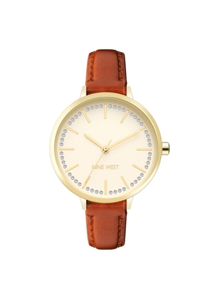 Nine West Brown Leather Dress Watch