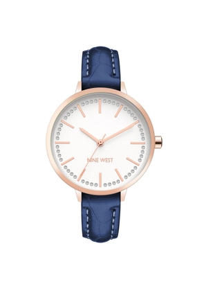 Nine West Blue Leather Dress Watch
