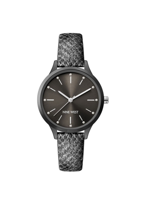 Nine West Black Leather Dress Watch