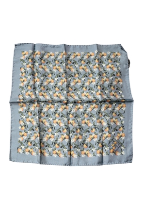 Gray Oranges Silk Square Handkerchief Scarf