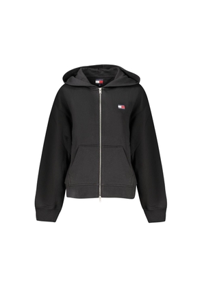 Black Cotton Women Hoodie - XL