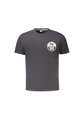 Black Cotton Men T-Shirt - S