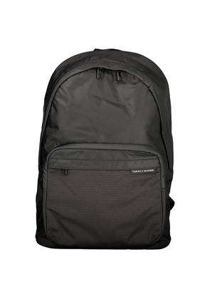 Black Polyester Men Backpack