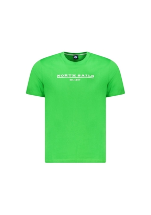Green Cotton Men T-Shirt - S