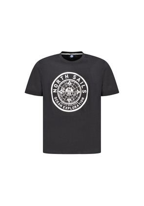 Black Cotton Men T-Shirt - S
