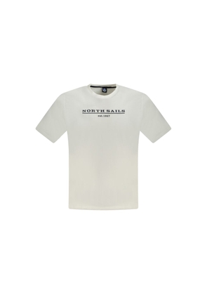 White Cotton Men T-Shirt - S