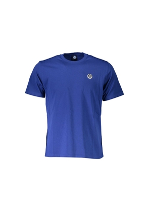 Blue Cotton Men T-Shirt - M