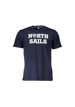 Blue Cotton Men T-Shirt - M