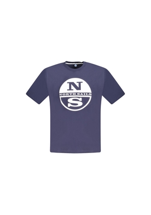 Blue Cotton Men T-Shirt - M