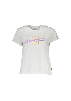 White Cotton Women T-Shirt - XS