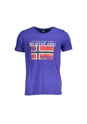 Blue Cotton Men T-Shirt - L