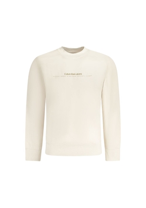 Beige Cotton Men Sweater - XL