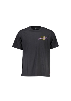 Black Cotton Men T-Shirt - S